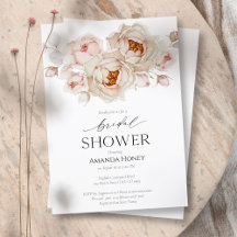 Convite de Chuveiro de Noiva Floral Elegante