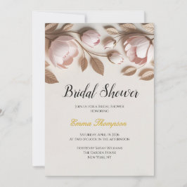 Convite de Chuveiro de Noiva Floral Elegante