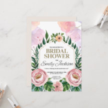 Convite de Chuveiro de Noiva Floral Elegante & flo