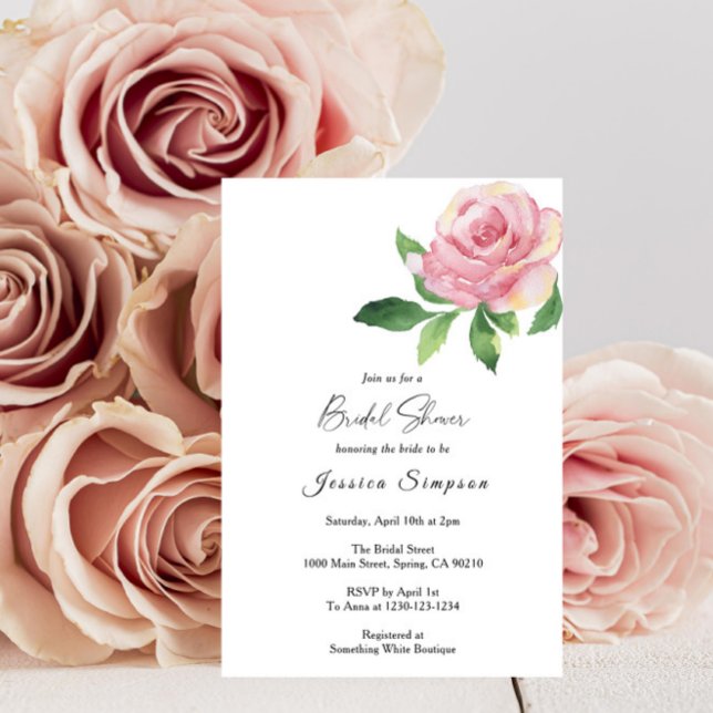 Convite de Chuveiro de Noiva Floral Rosa (Criador carregado)