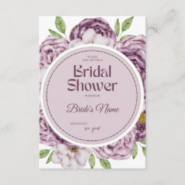 Convite de Chuveiro de Noiva Floral Roxo Elegante