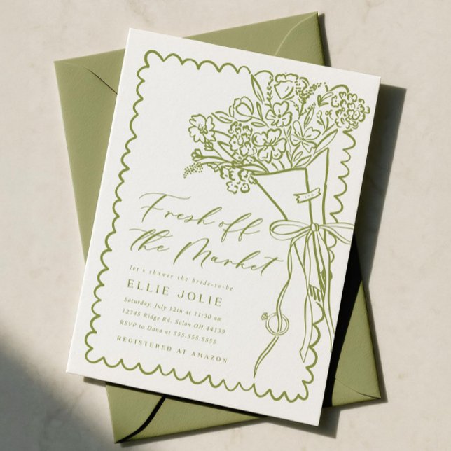 Convite de Chuveiro de Noiva Fresh Off the Market  (Criador carregado)