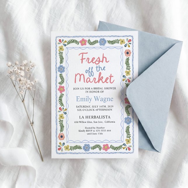 Convite de Chuveiro de Noiva Fresh Off The Market (Criador carregado)