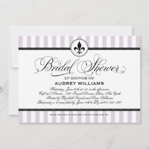 Convite de Chuveiro de Noiva Lavanda Listra Flor d