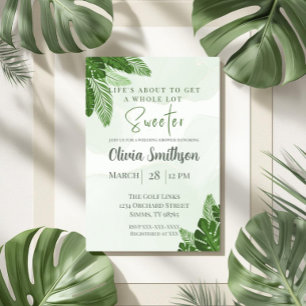 Convite de Chuveiro de Noiva Monstera Tropical Ver