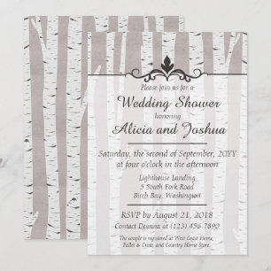 Convite de Chuveiro de Noiva Rústico de Árvore de 