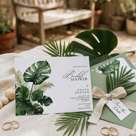 Convite de Chuveiro de Noiva Tropical Monstera