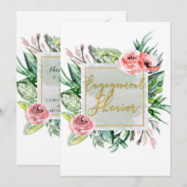 Convite de Chuveiro de Noivado Floral Moderno Eleg
