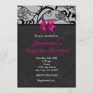 Convite de Chuveiro de Roupas Íntimas de Couro Pre