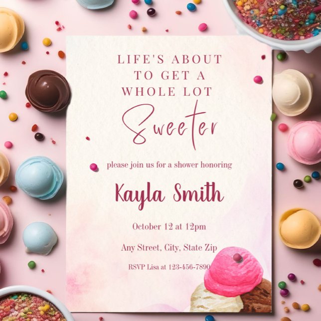 Convite de Chuveiro de Sorvete (Criador carregado)