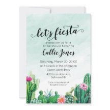 Convite de Chuveiro de Suculentas em Aquarela Fies
