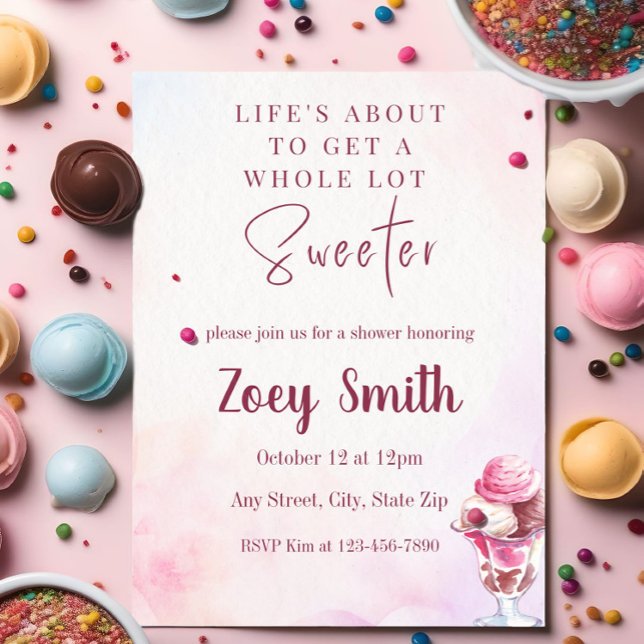 Convite de Chuveiro de Sundae de Sorvete (Criador carregado)