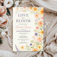 Convite de Chuveiro Nupcial Floral Amor em Flor