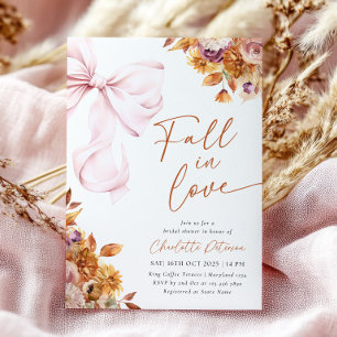 Convite de Chuveiro Nupcial Floral com Laço de Nam