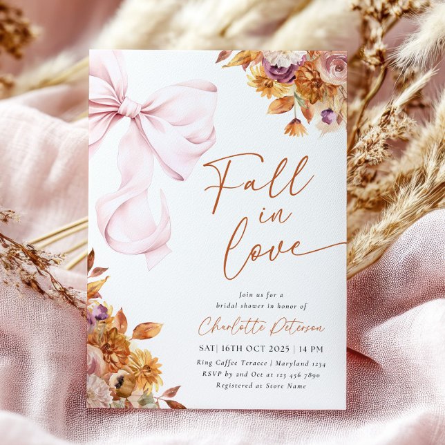 Convite de Chuveiro Nupcial Floral com Laço de Nam (Criador carregado)
