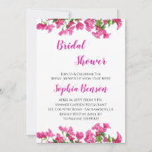 Convite de Chuveiro Nupcial Floral de Bougainville