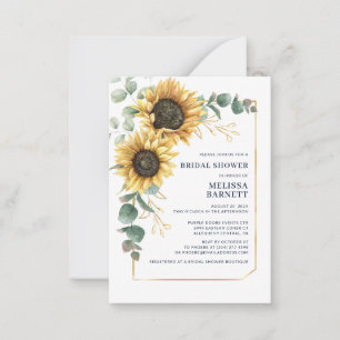 Convite de Chuveiro Nupcial Floral de Girassol