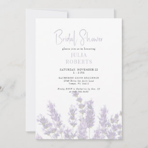 Convite de Chuveiro Nupcial Floral Lavanda II