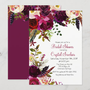 Convite de Chuveiro Nupcial Floral Outono
