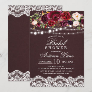 Convite de Chuveiro Nupcial Floral Outono