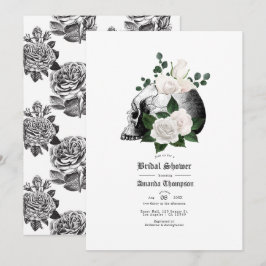 Convite de Chuveiro Nupcial Gótico Floral Rústico 