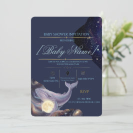 Convite de Chuvinha de Bebê Lua Celestial