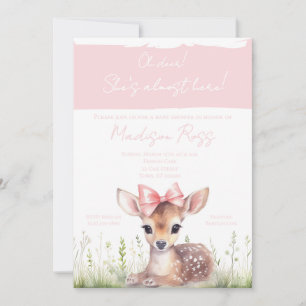Convite de Chuvinha de Bebê Oh Deer Ela Está Quase