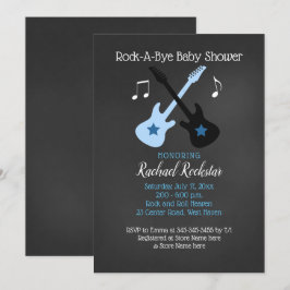 Convite de Chuvinha de Bebê Rock Star com Guitarra