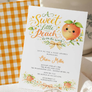 Convite de Chuvinha de Bebê Sweet Little Peach