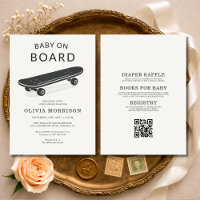 Convite de Chuvinha de Bebê Tudo em Um Skate Baby