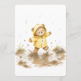 Convite de Chuvoso Dia de Urso para Chás de Bebê