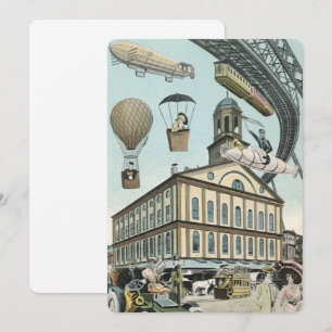 Convite de Cidade Vintage de Ficção Científica Ste