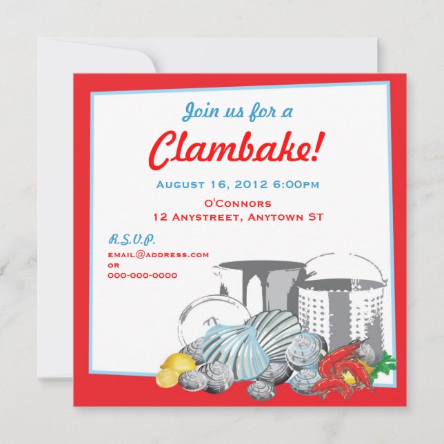 Convite de Clambake (Frente)