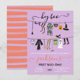 Convite de Clothesline de Festas de Figuras de Hal