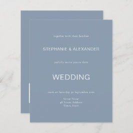 Convite de Código QR de Casamento Azul Simples Dus