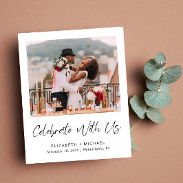 Convite de Código QR de Foto de Recepção de casame