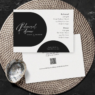 Convite de código QR preto mínimo