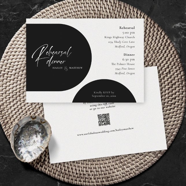 Convite de código QR preto mínimo (Criador carregado)