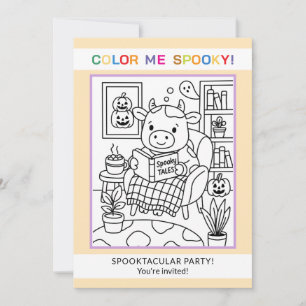 Convite de Colorir de Halloween para Adolescentes