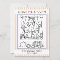 Convite de Colorir Halloween Morcego para Adolesce