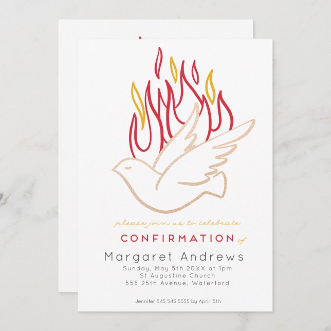 Convite de Comunhão com Pondo de ouro (Frente/Verso)