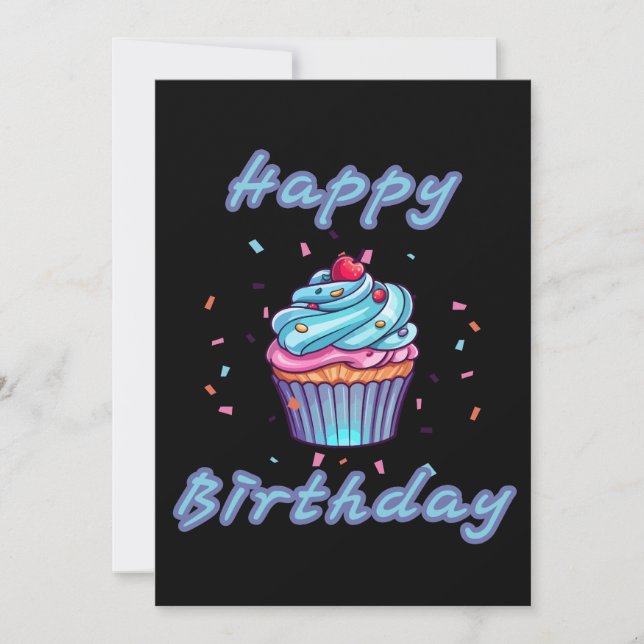 Convite de Confetes de Bolo de Aniversário (Frente)