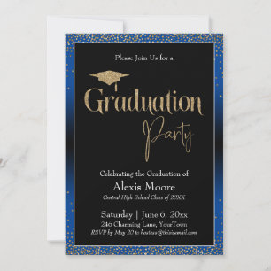 Convite de Confetti de Ombre Azul festa de formatu