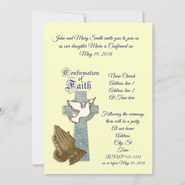 Convite de Confirmação cor personalizada (Frente)