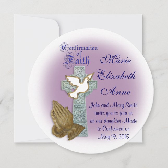 Convite de confirmação Cruz celta (Frente)