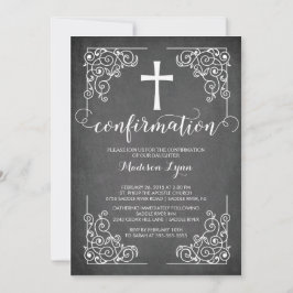 Convite de Confirmação Cruzada de Quadro Preto Mod