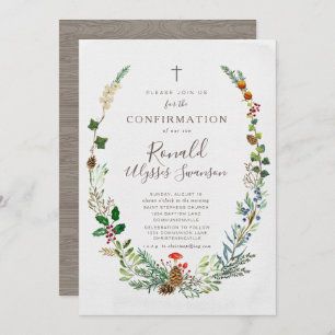 Convite de Confirmação da Floresta de inverno