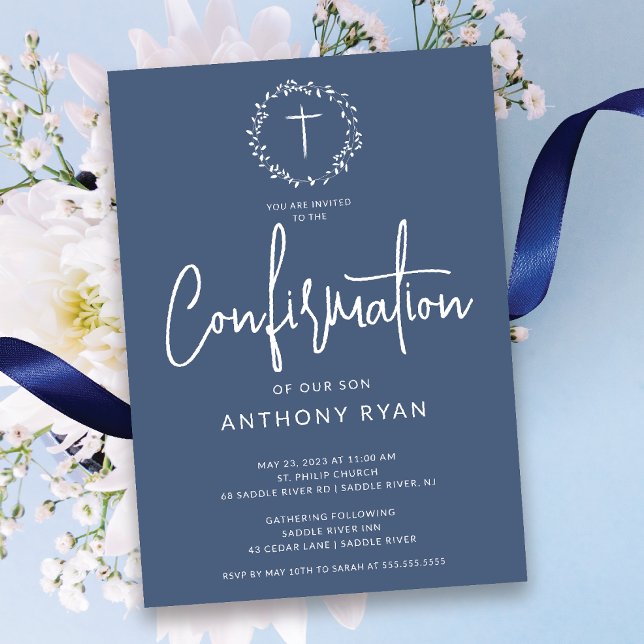 Convite de Confirmação de Bessings Boys do Azure (Criador carregado)