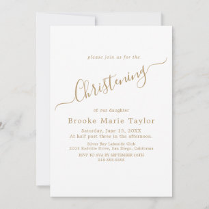 Convite de Confirmação de Caligrafia Dourada Elega