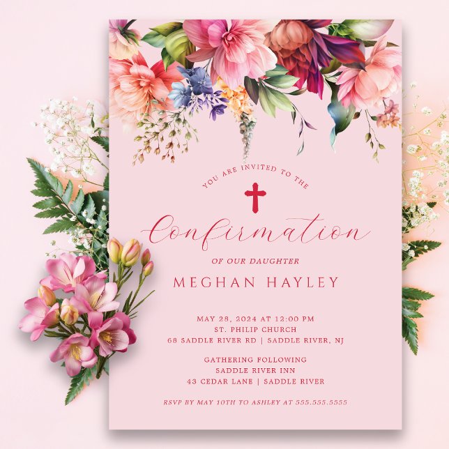 Convite de Confirmação de Meninas de Elegância Pur (Criador carregado)